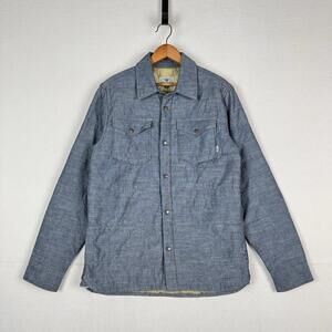 Vans Men’s Medium Denim Puffer Quilted‎ Insulated Jacket Overshirt *Read